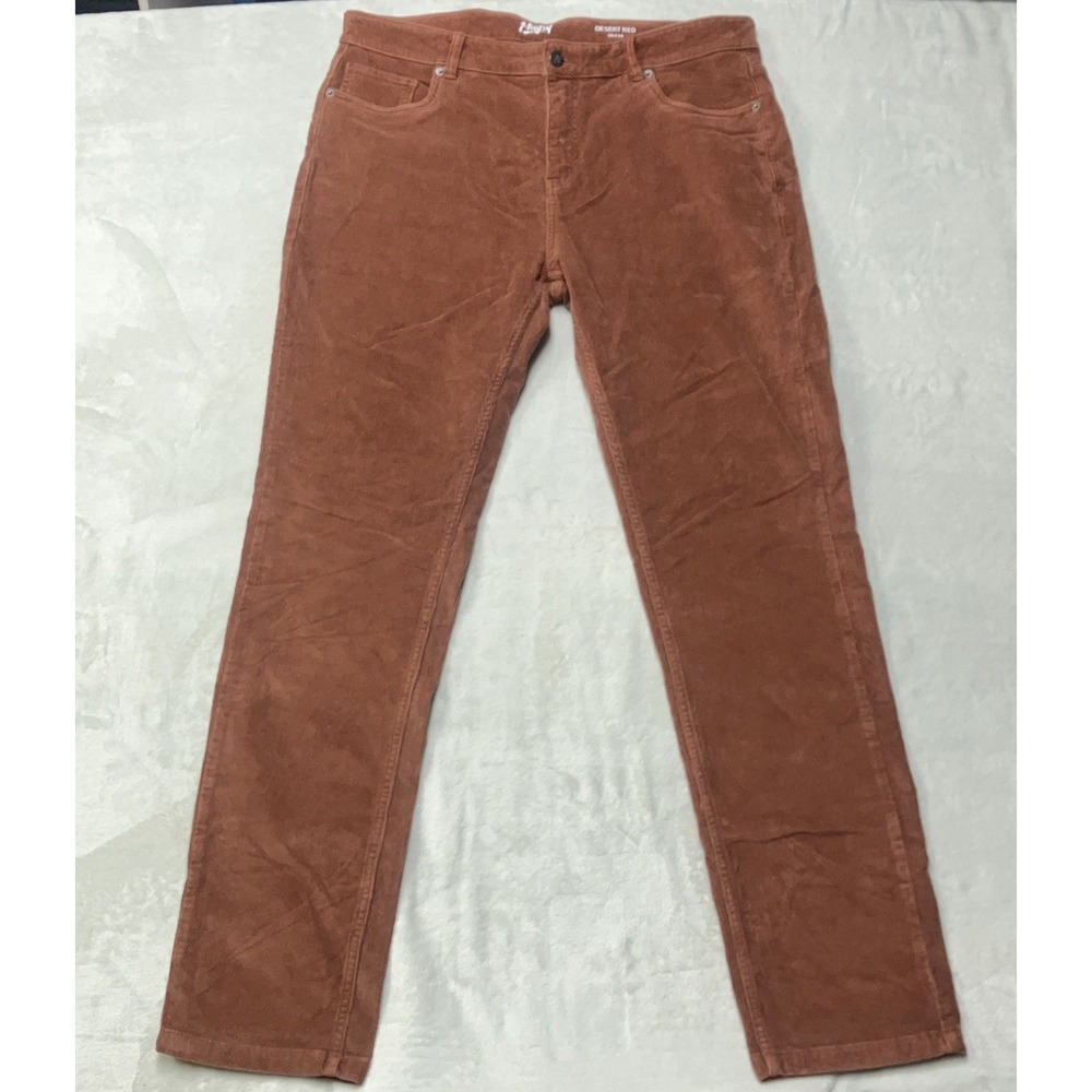 Mugsy Corduroy Pants Mens 38x34‎ Desert Red Medium Wale Straight Leg Stretch